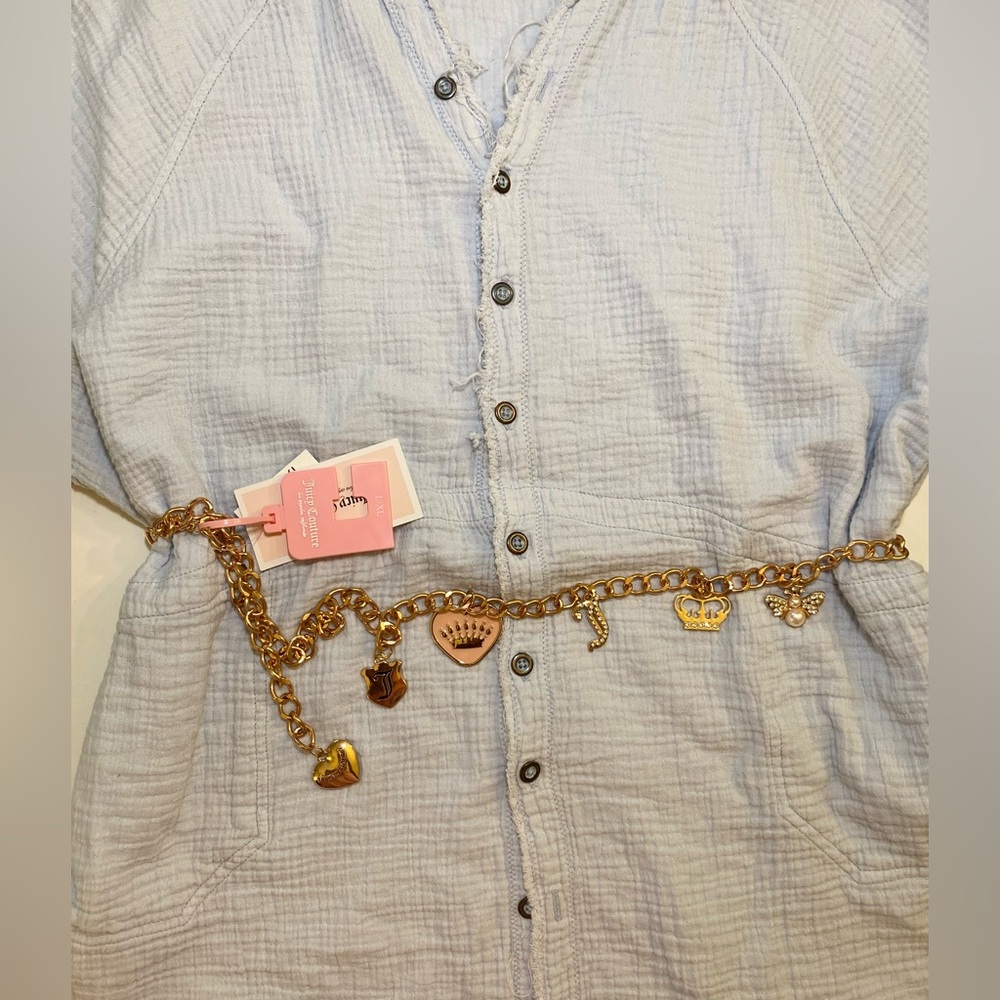Juicy Couture Size L/XL Chain Belt with Diamond GOLD belt dress, blouse or jeans - Picture 2 of 6